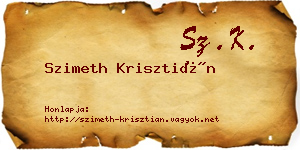 Szimeth Krisztián névjegykártya